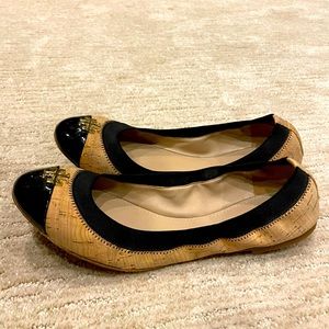 Tory Burch Jolie Cork Ballet Patent Flats
